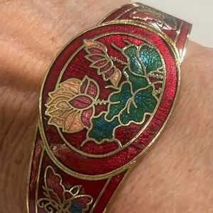 Vintage Cloisonné Clamper Bracelet